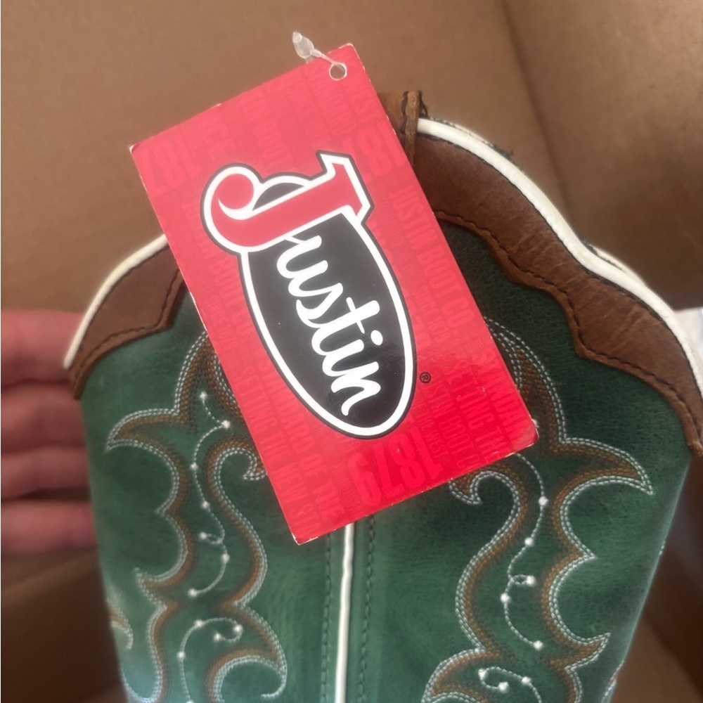 JUSTIN WOMEN'S RAYA WESTERN BOOTS - BROAD SQUARE TOE  Size 7B NWT - Picture 8 of 9